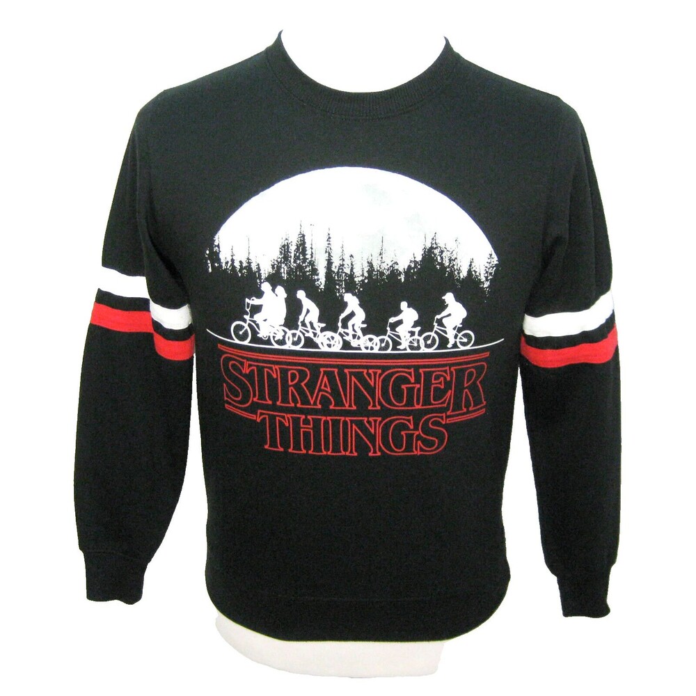 STRANGER THINGS Men's (Size Small) Black Long Sleeve Sweatshirt Graphic Sweater